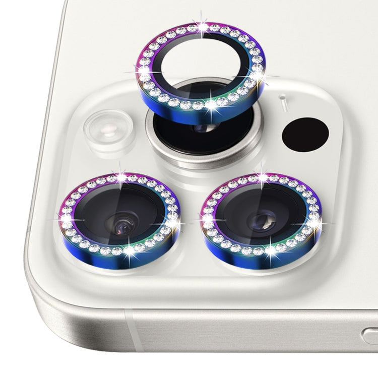 For iPhone 16 Pro / 16 Pro Max NORTHJO Rhinestone Camera Lens Protector Tempered Glass Metal Ring Film(Colorful) - free shipping - PMC Jewellery - Order now!
