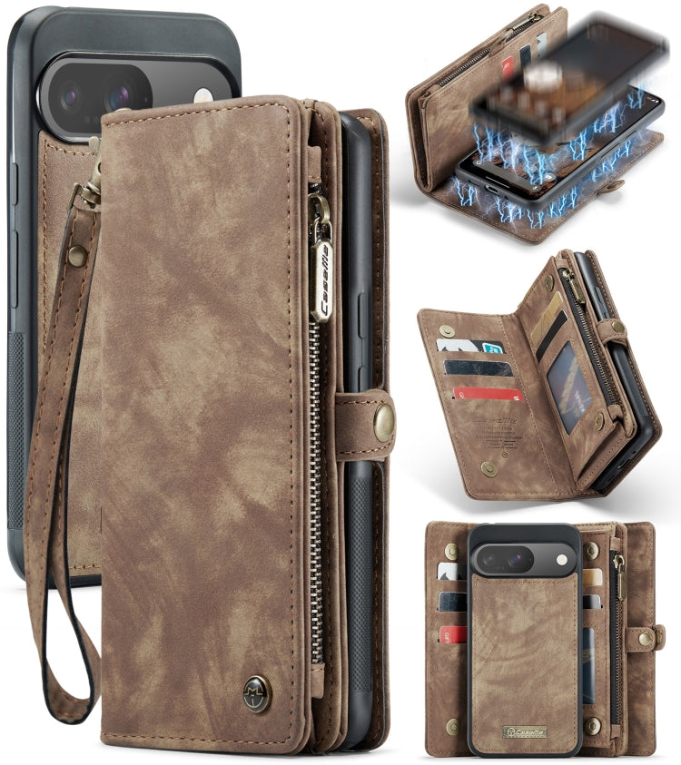 For Google Pixel 9 / 9 Pro CaseMe 008 Detachable Multifunctional Leather Phone Case(Brown) - free shipping - PMC Jewellery - Order now!