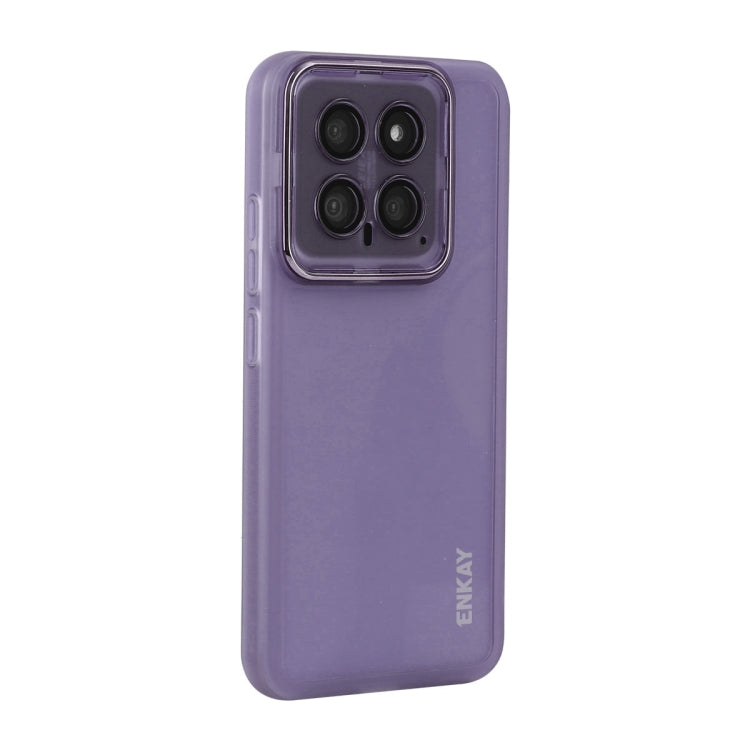 For Xiaomi 14 ENKAY Hat-Prince Translucent Matte TPU Phone Case with Lens Film(Purple) - free shipping - PMC Jewellery - Order now!