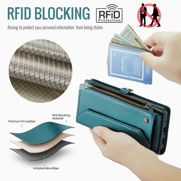 For Google Pixel 9 Pro XL / 10 Pro XL CaseMe C36 Card Slots Zipper Wallet RFID Anti-theft Leather Phone Case(Green) - free shipping - PMC Jewellery - Order now!