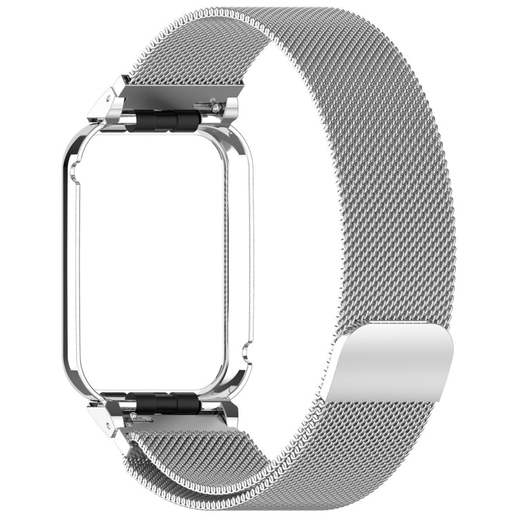 For Xiaomi Mi Band 8 Pro Metal Frame + Milan Magnetic Stainless Steel Integrated Watch Band(Silver) - free shipping - PMC TechLife - Order now!
