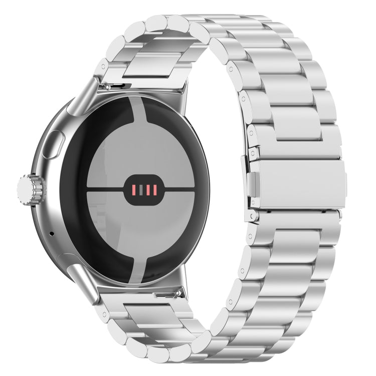 For Google Pixel Watch 3 41mm Three Beads Stainless Steel Metal Watch Band(Silver) - free shipping - PMC TechLife - Order now!