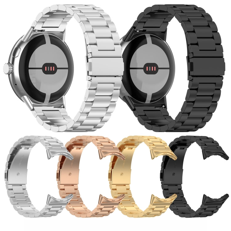 For Google Pixel Watch 3 41mm Three Beads Stainless Steel Metal Watch Band(Silver) - free shipping - PMC TechLife - Order now!