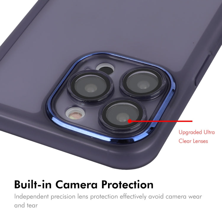 For iPhone 16 Pro Max ENKAY Hat-Prince Translucent Matte TPU Phone Case with Lens Film + 9H Big Arc Edge Film(Purple) - free shipping - PMC Jewellery - Order now!