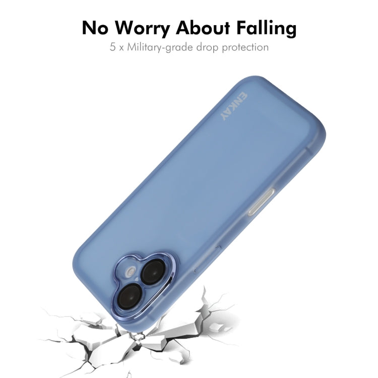 For iPhone 16 Plus ENKAY Hat-Prince Translucent Matte TPU Phone Case with Lens Film + 9H Big Arc Edge Film(Purple) - free shipping - PMC Jewellery - Order now!