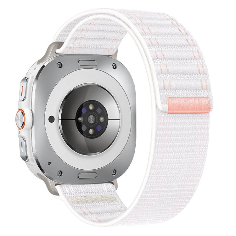 For Samsung Galaxy Watch Ultra 47mm Sea Wave Texture Nylon Hook and Loop Fastener Watch Band(White) - free shipping - PMC Jewellery - Order now!