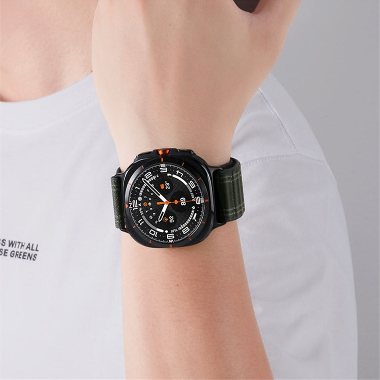 For Samsung Galaxy Watch Ultra 47mm Sea Wave Texture Nylon Hook and Loop Fastener Watch Band(White) - free shipping - PMC Jewellery - Order now!