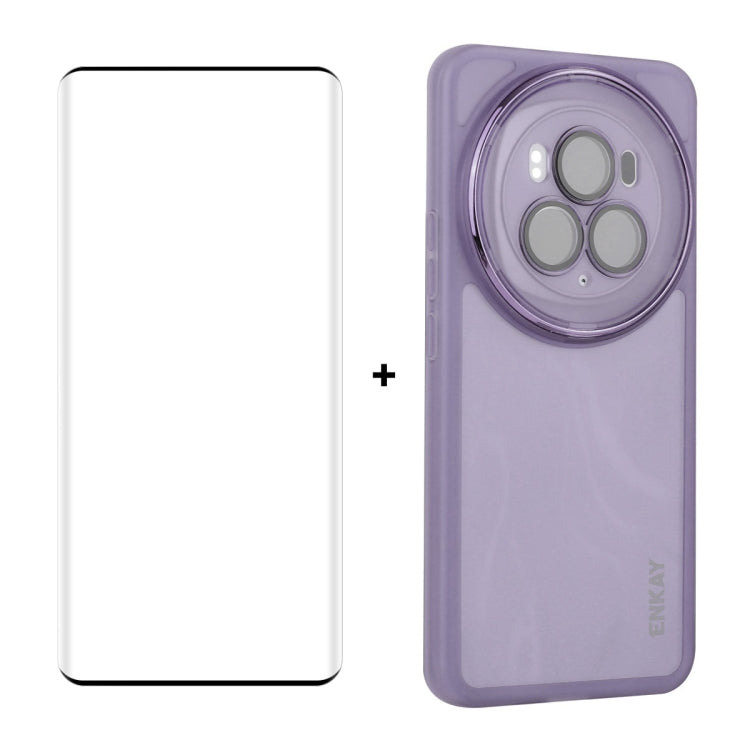 For Honor Magic6 ENKAY Hat-Prince Translucent Matte TPU Phone Case with Lens Film + 3D Hot Bending Film(Purple) - free shipping - PMC Jewellery - Order now!