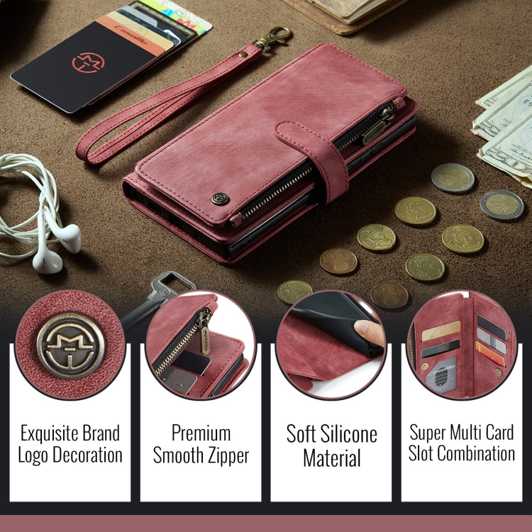 For Google Pixel 9 / 9 Pro CaseMe C30 Card Slots Zipper Wallet Leather Phone Case(Wine Red) - Google Cases by CaseMe | Online Shopping South Africa | PMC Jewellery | Buy Now Pay Later Mobicred