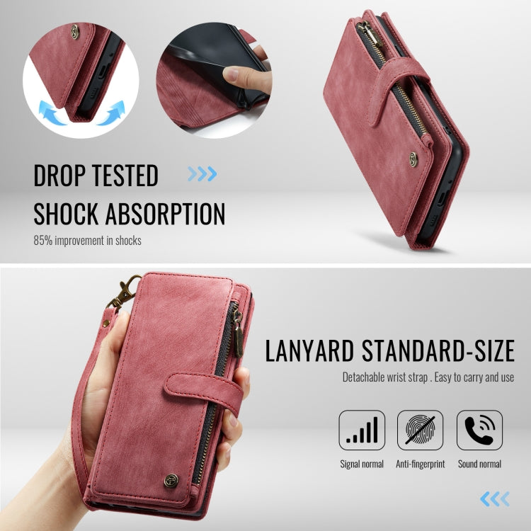 For Google Pixel 9 / 9 Pro CaseMe C30 Card Slots Zipper Wallet Leather Phone Case(Wine Red) - Google Cases by CaseMe | Online Shopping South Africa | PMC Jewellery | Buy Now Pay Later Mobicred