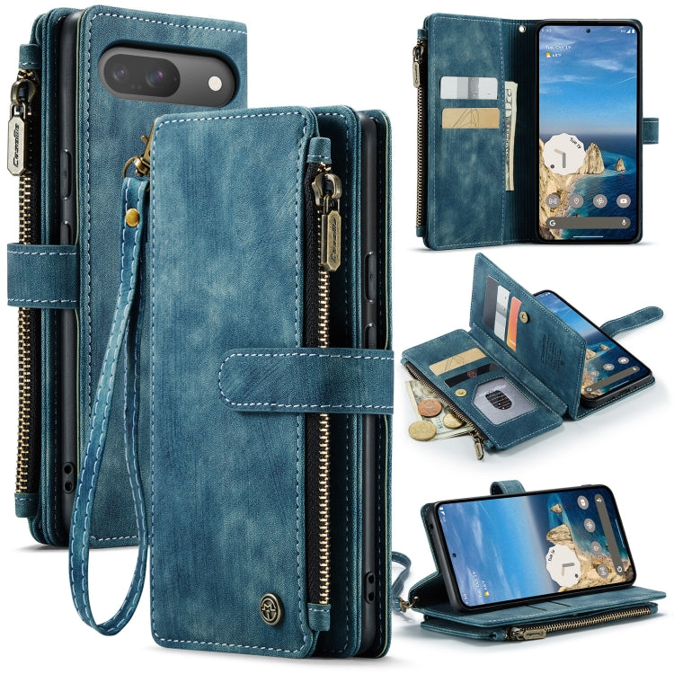 For Google Pixel 10 / 10 Pro / 9 CaseMe C30 Card Slots Zipper Wallet Leather Phone Case(Blue) - free shipping - PMC Jewellery - Order now!