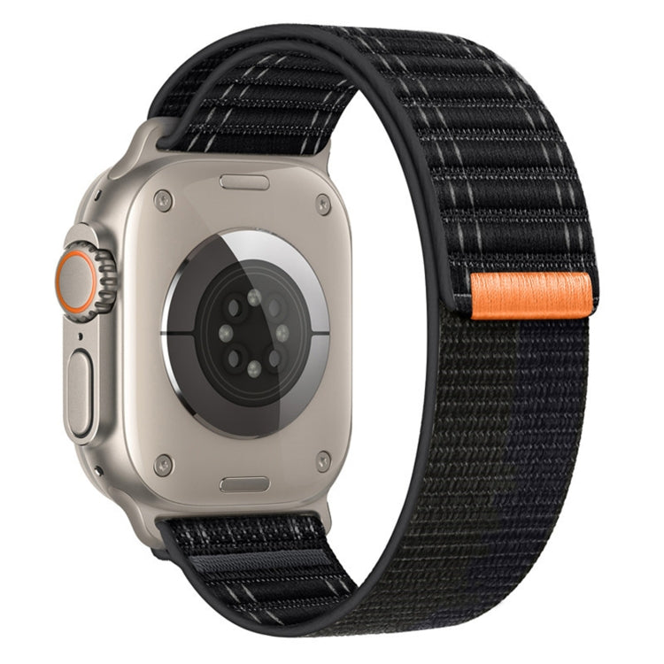For Apple Watch Ultra 2 49mm Sea Wave Nylon Hook and Loop Fastener Watch Band(Black) - free shipping - PMC Jewellery - Order now!