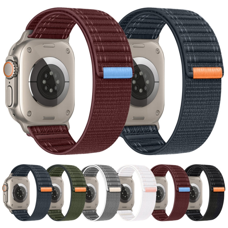 For Apple Watch Ultra 2 49mm Sea Wave Nylon Hook and Loop Fastener Watch Band(Black) - free shipping - PMC Jewellery - Order now!
