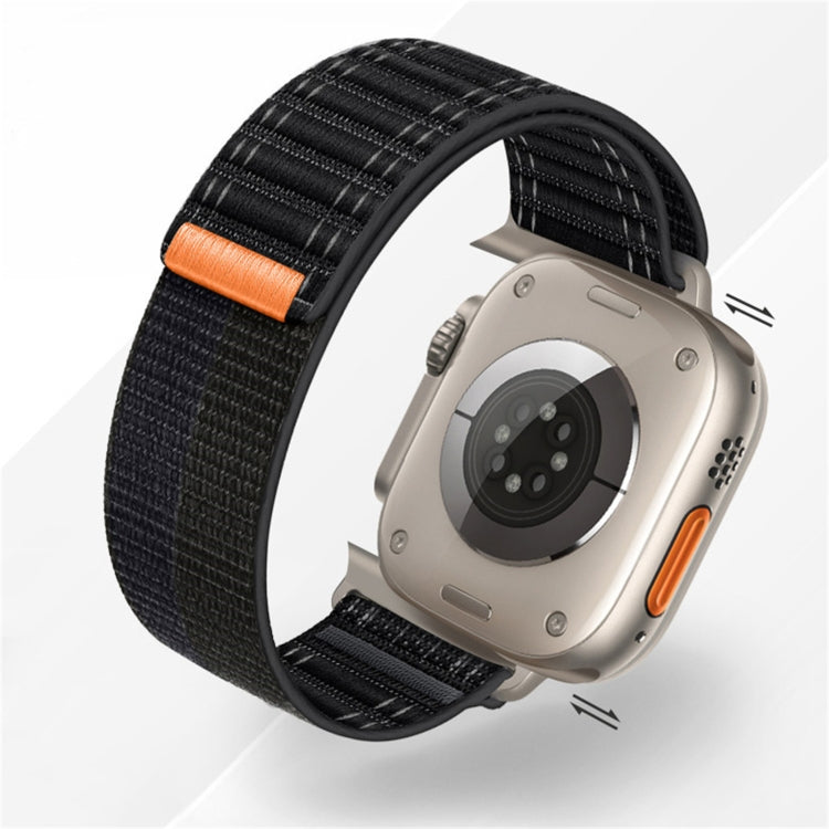 For Apple Watch Ultra 2 49mm Sea Wave Nylon Hook and Loop Fastener Watch Band(Black) - free shipping - PMC Jewellery - Order now!