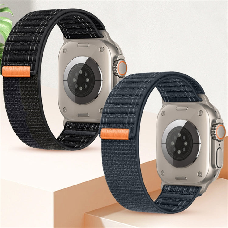 For Apple Watch Ultra 2 49mm Sea Wave Nylon Hook and Loop Fastener Watch Band(Black) - free shipping - PMC Jewellery - Order now!