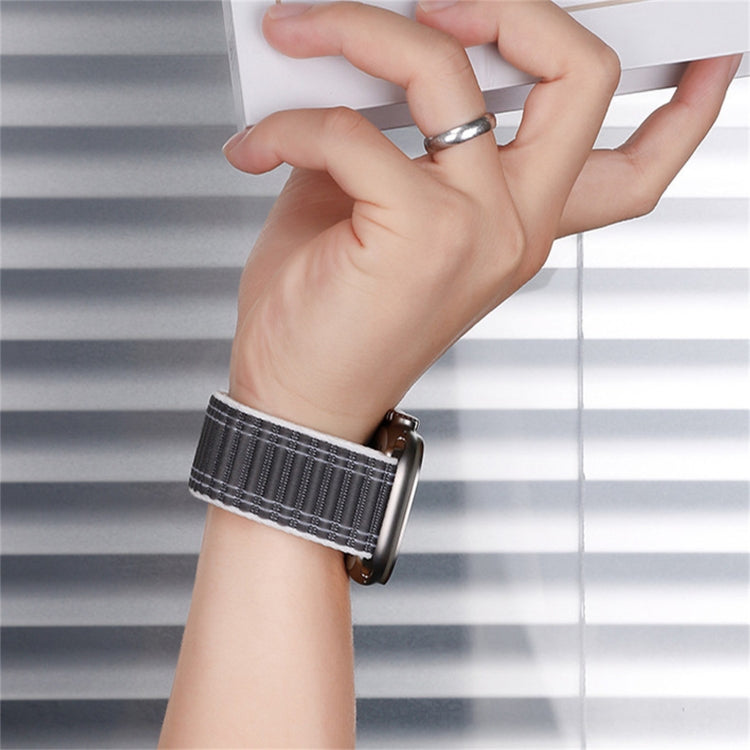 For Apple Watch Ultra 2 49mm Sea Wave Nylon Hook and Loop Fastener Watch Band(Black) - free shipping - PMC Jewellery - Order now!