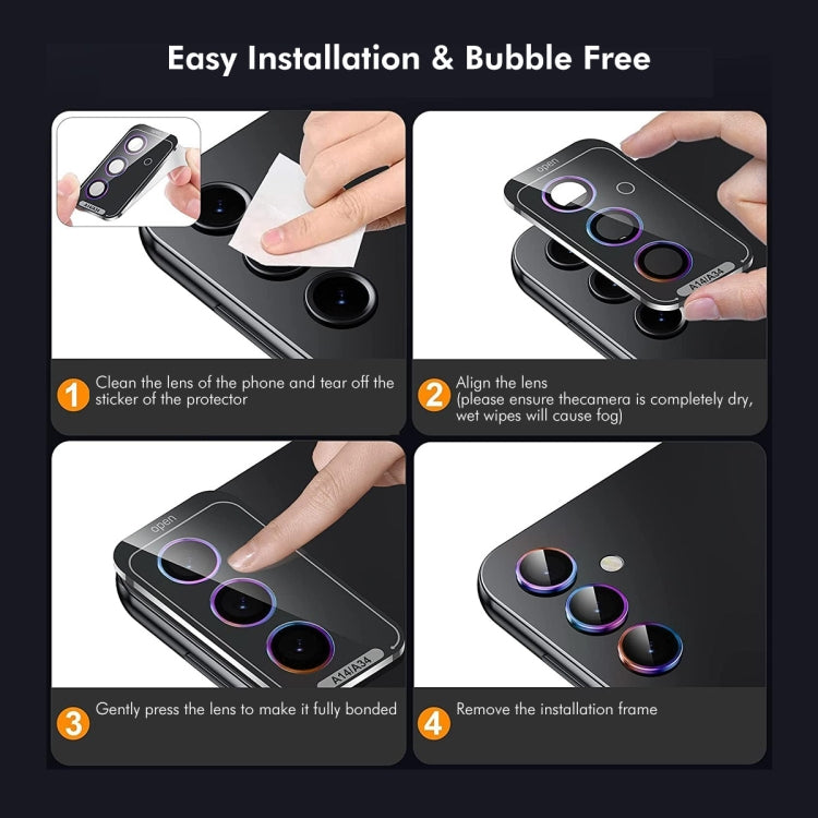 For OPPO Reno12 Global ENKAY Hat-Prince 9H Rear Camera Lens Aluminium Alloy Tempered Glass Film(Silver) - Reno12 Tempered Glass by ENKAY | Online Shopping South Africa | PMC Jewellery | Buy Now Pay Later Mobicred