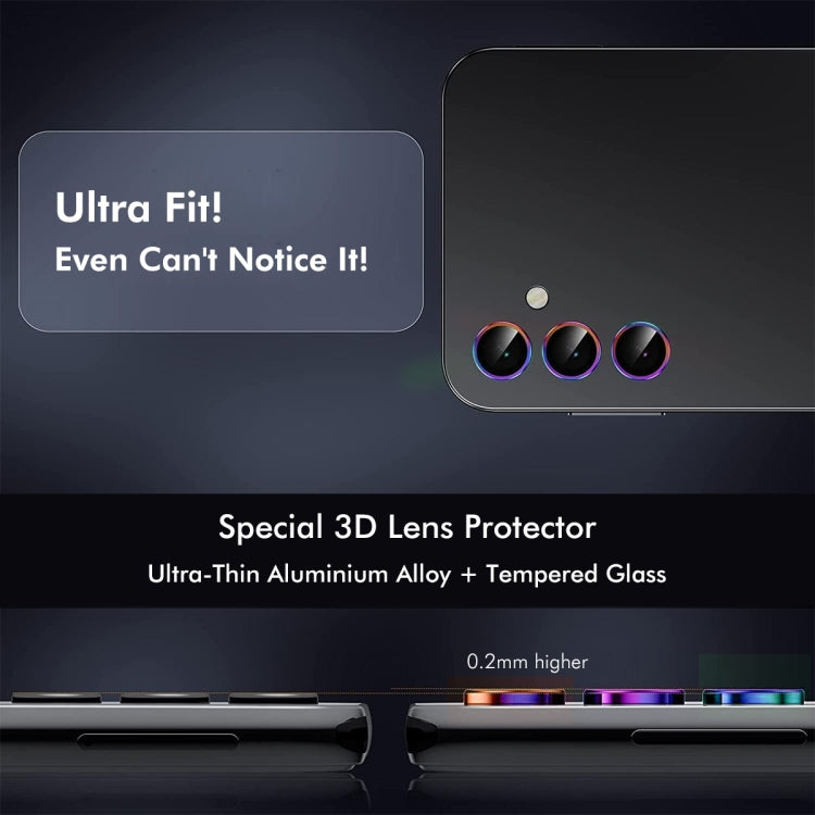 For OPPO Reno12 Global ENKAY Hat-Prince 9H Rear Camera Lens Aluminium Alloy Tempered Glass Film(Colorful) - OPPO Tempered Glass by ENKAY | Online Shopping South Africa | PMC Jewellery | Buy Now Pay Later Mobicred