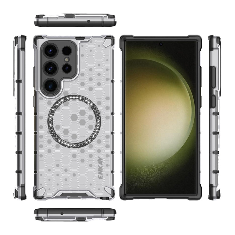 For Samsung Galaxy S24 Ultra 5G ENKAY Hat-Prince Honeycomb MagSafe Shockproof Phone Case with 0.18mm Film(Red) - free shipping - PMC Jewellery - Order now!