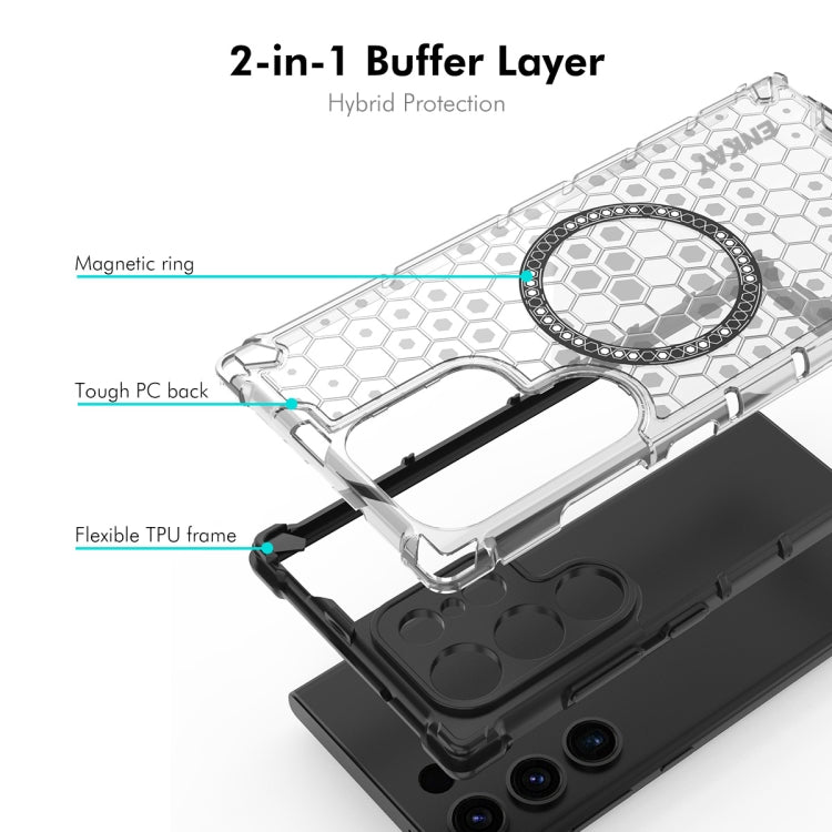 For Samsung Galaxy S24 Ultra 5G ENKAY Hat-Prince Honeycomb MagSafe Shockproof Phone Case with 0.18mm Film(Red) - free shipping - PMC Jewellery - Order now!