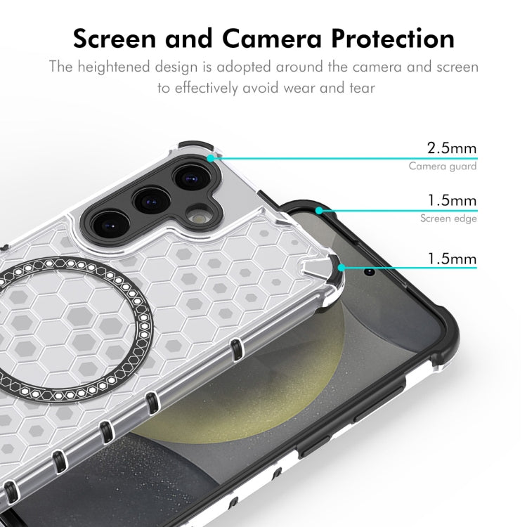 For Samsung Galaxy S24 5G ENKAY Hat-Prince Honeycomb MagSafe Shockproof Phone Case with 0.18mm Film(Blue) - free shipping - PMC Jewellery - Order now!