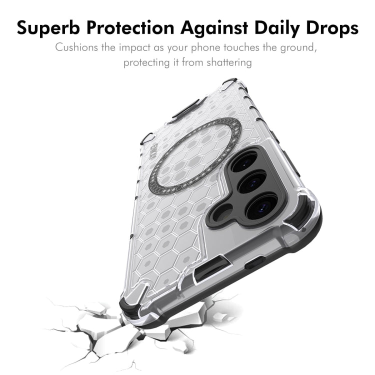 For Samsung Galaxy S24 5G ENKAY Hat-Prince Honeycomb MagSafe Shockproof Phone Case with 0.18mm Film(Blue) - free shipping - PMC Jewellery - Order now!