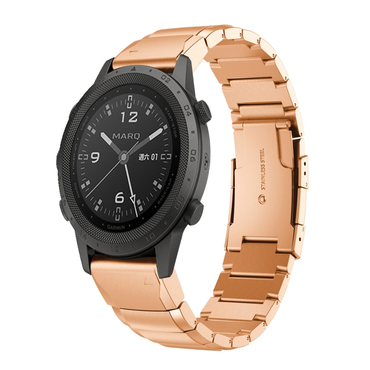 For Garmin MARQ Commander Tortoise Shell 22mm Stainless Steel Watch Band(Rose Gold) - free shipping - PMC TechLife - Order now!