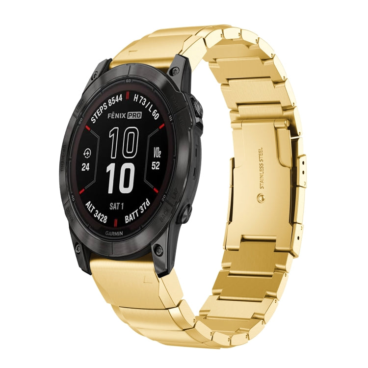 For Garmin Quatix 7 Pro Tortoise Shell 22mm Stainless Steel Watch Band(Gold) - free shipping - PMC TechLife - Order now!