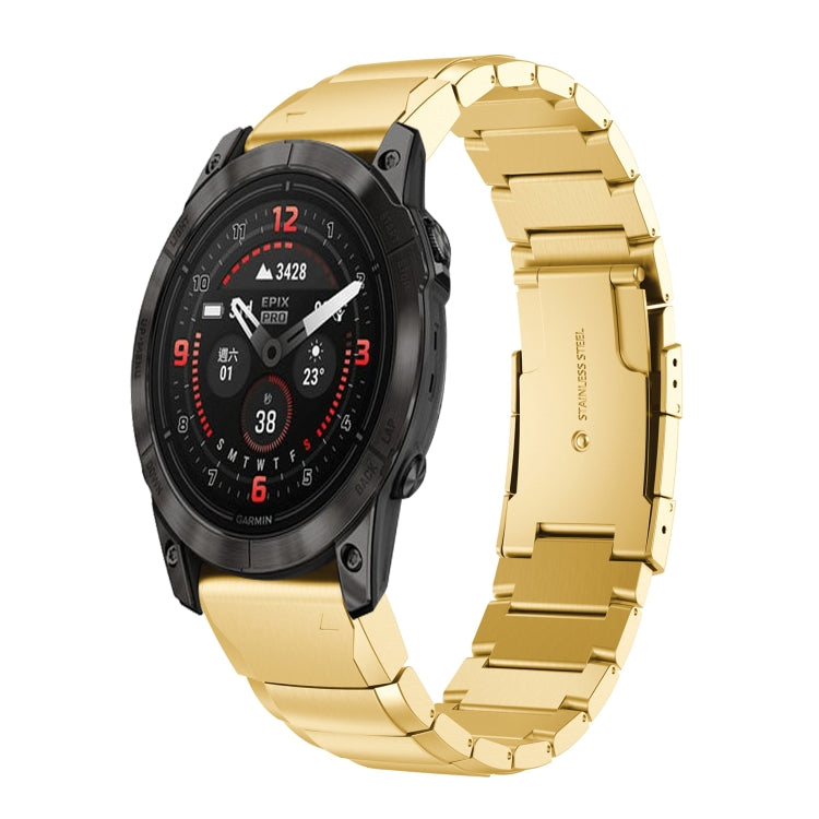 For Garmin Epix Pro 47mm Tortoise Shell 22mm Stainless Steel Watch Band(Gold) - free shipping - PMC TechLife - Order now!