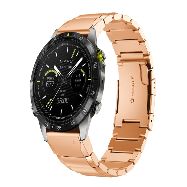 For Garmin MARQ Athlete Gen 2 Tortoise Shell 22mm Stainless Steel Watch Band(Rose Gold) - free shipping - PMC TechLife - Order now!