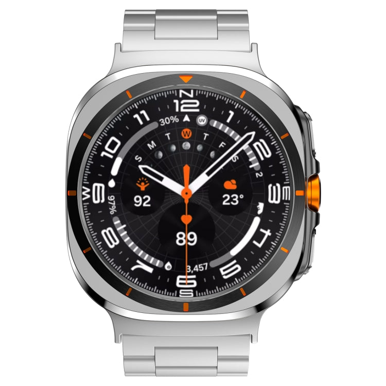 For Samsung Galaxy Watch Ultra 47mm Three Beads Titanium Alloy Metal Watch Band(Silver) - free shipping - PMC TechLife - Order now!