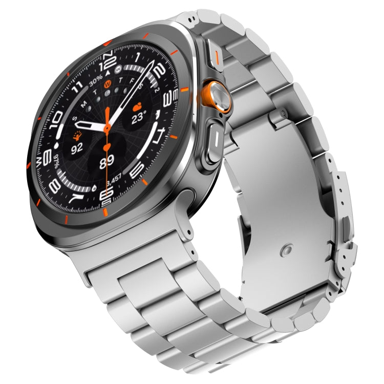 For Samsung Galaxy Watch Ultra 47mm Three Beads Titanium Alloy Metal Watch Band(Silver) - free shipping - PMC TechLife - Order now!