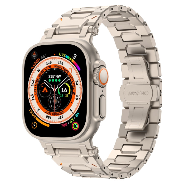 For Apple Watch Ultra 49mm Pathfinder Stainless Steel Metal Watch Band(Titanium Color) - free shipping - PMC TechLife - Order now!