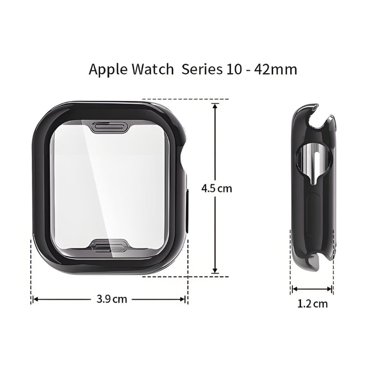 For Apple Watch Series 10 46mm ENKAY Hat-Prince Electroplated Soft TPU Case with Screen Film(Black) - free shipping - PMc TechLife - Order now!