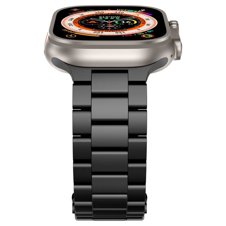 For Apple Watch Series 10 46mm Three Beads Titanium Alloy Metal Watch Band(Black) - Watch Bands by PMc TechLife | Online Shopping South Africa | PMc TechLife | Buy Now Pay Later Mobicred