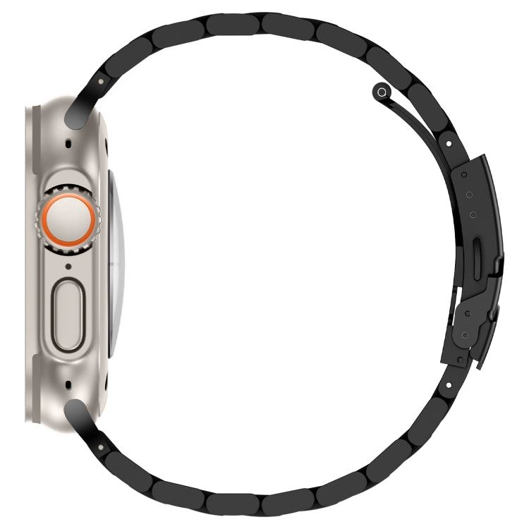 For Apple Watch Series 10 46mm Three Beads Titanium Alloy Metal Watch Band(Black) - Watch Bands by PMc TechLife | Online Shopping South Africa | PMc TechLife | Buy Now Pay Later Mobicred
