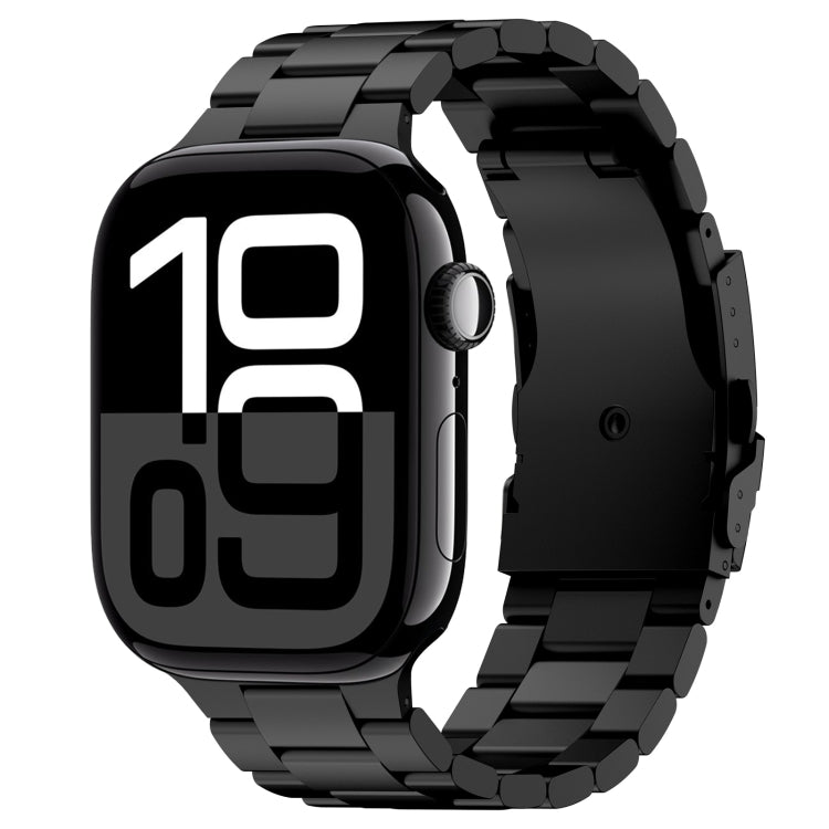 For Apple Watch Series 10 42mm Three Beads Titanium Alloy Metal Watch Band(Black) - free shipping - PMc TechLife - Order now!