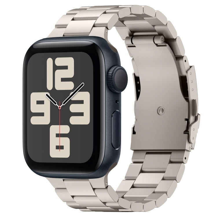 For Apple Watch SE 2023 44mm Three Beads Titanium Alloy Metal Watch Band(Titanium Color) - free shipping - PMc TechLife - Order now!