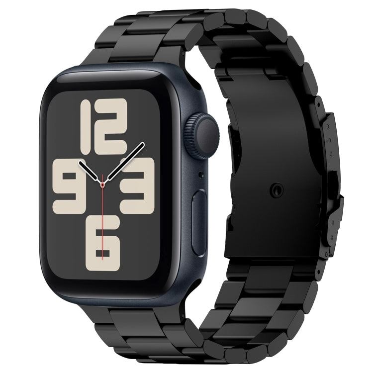 For Apple Watch SE 2023 40mm Three Beads Titanium Alloy Metal Watch Band(Black) - free shipping - PMc TechLife - Order now!