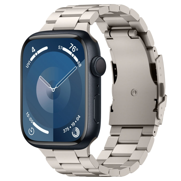 For Apple Watch Series 9 45mm Three Beads Titanium Alloy Metal Watch Band(Titanium Color) - free shipping - PMc TechLife - Order now!