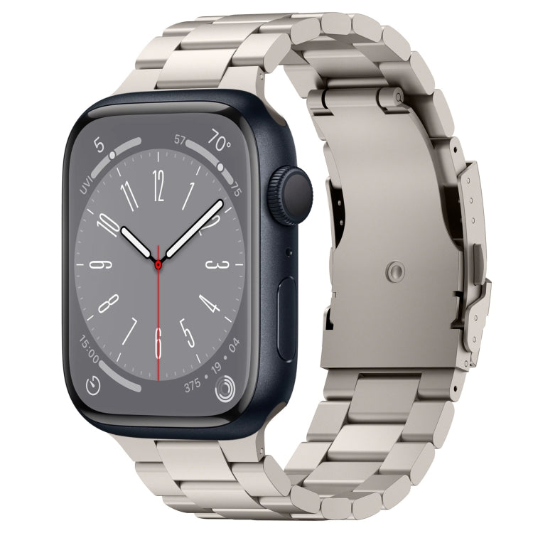 For Apple Watch Series 8 41mm Three Beads Titanium Alloy Metal Watch Band(Titanium Color) - free shipping - PMc TechLife - Order now!