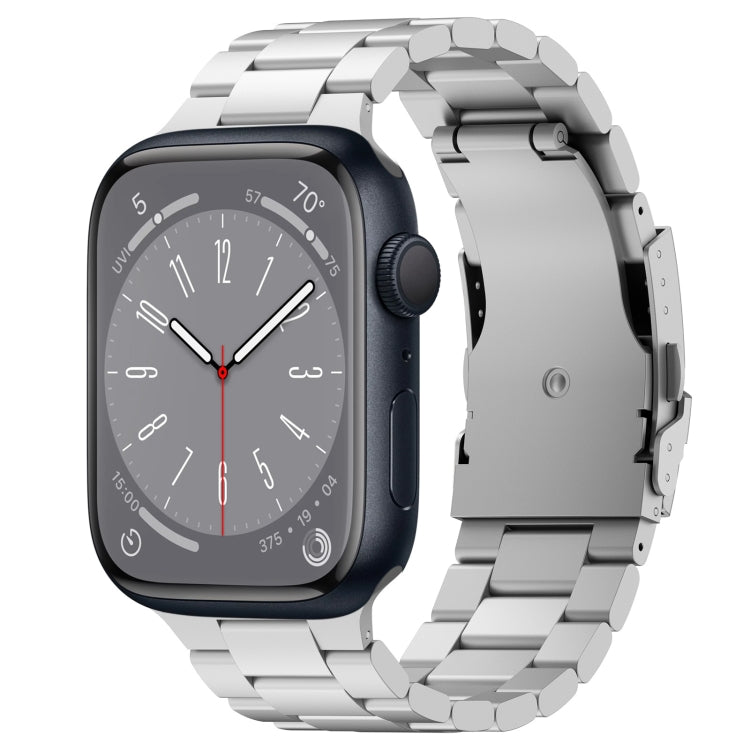 For Apple Watch Series 8 41mm Three Beads Titanium Alloy Metal Watch Band(Silver) - free shipping - PMc TechLife - Order now!
