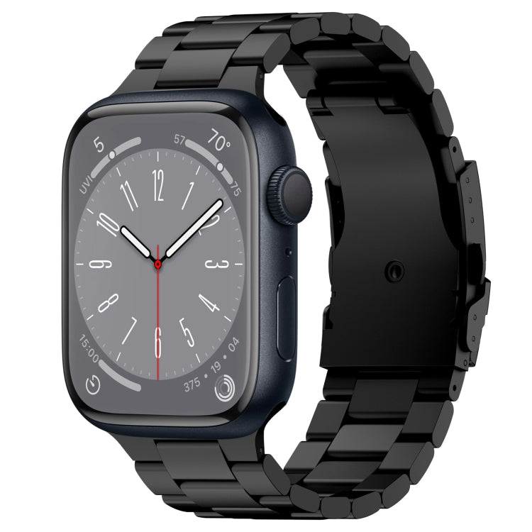 For Apple Watch Series 8 45mm Three Beads Titanium Alloy Metal Watch Band(Black) - free shipping - PMc TechLife - Order now!