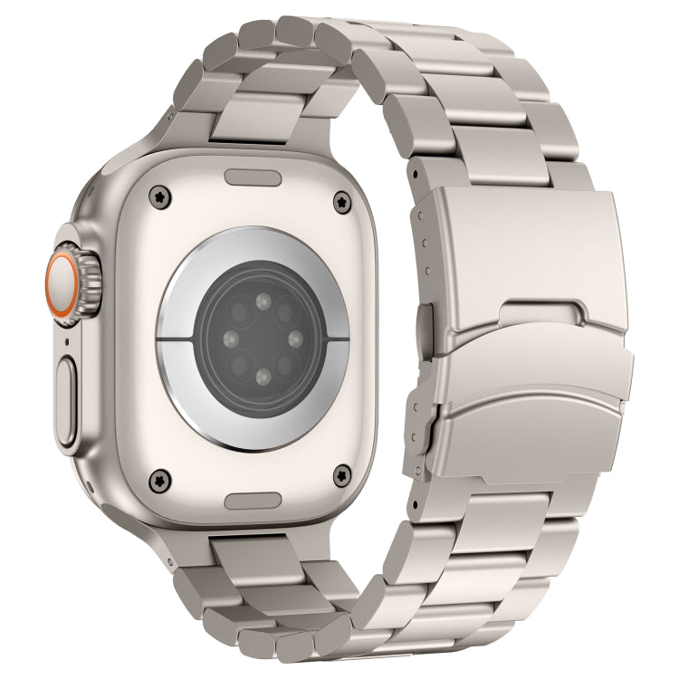 For Apple Watch Series 8 45mm Three Beads Titanium Alloy Metal Watch Band(Titanium Color) - free shipping - PMc TechLife - Order now!