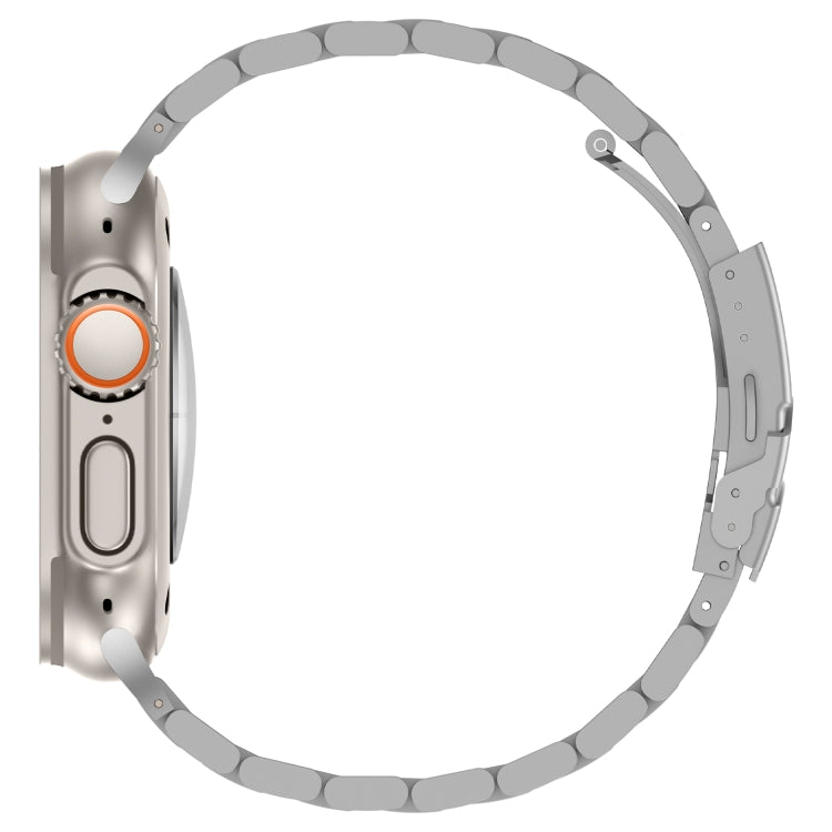 For Apple Watch SE 2022 40mm Three Beads Titanium Alloy Metal Watch Band(Silver) - free shipping - PMc TechLife - Order now!