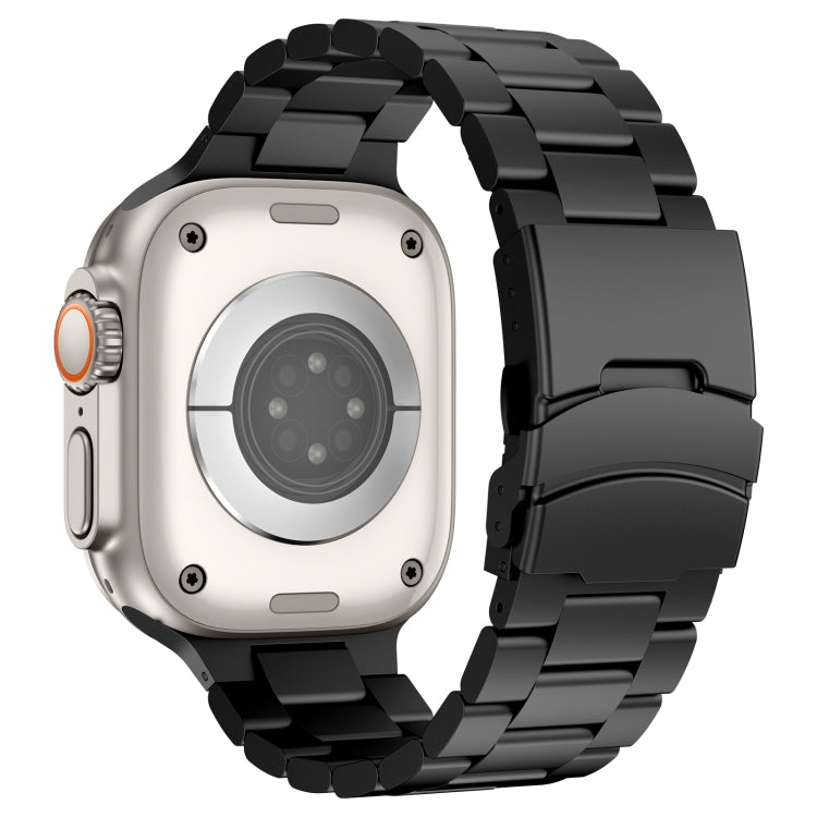 For Apple Watch Series 6 40mm Three Beads Titanium Alloy Metal Watch Band(Black) - free shipping - PMc TechLife - Order now!