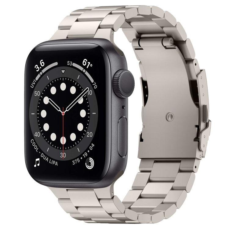 For Apple Watch Series 6 40mm Three Beads Titanium Alloy Metal Watch Band(Titanium Color) - free shipping - PMc TechLife - Order now!