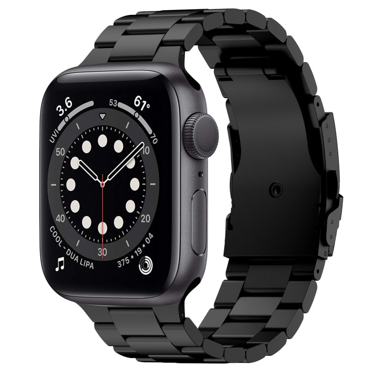 For Apple Watch Series 6 44mm Three Beads Titanium Alloy Metal Watch Band(Black) - free shipping - PMc TechLife - Order now!