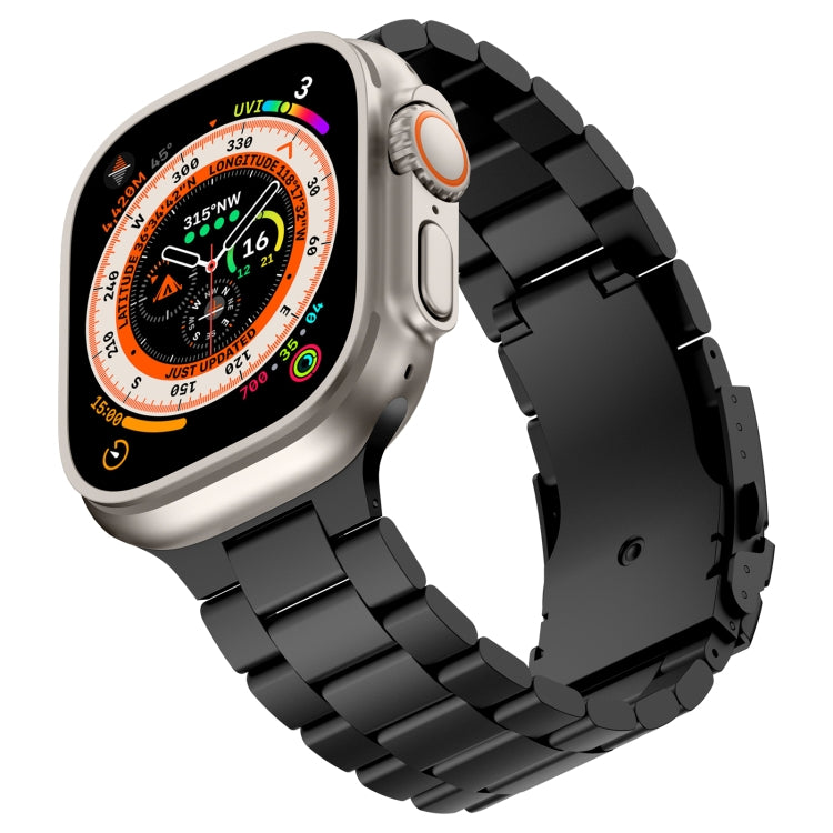 For Apple Watch Series 5 44mm Three Beads Titanium Alloy Metal Watch Band(Black) - free shipping - PMc TechLife - Order now!