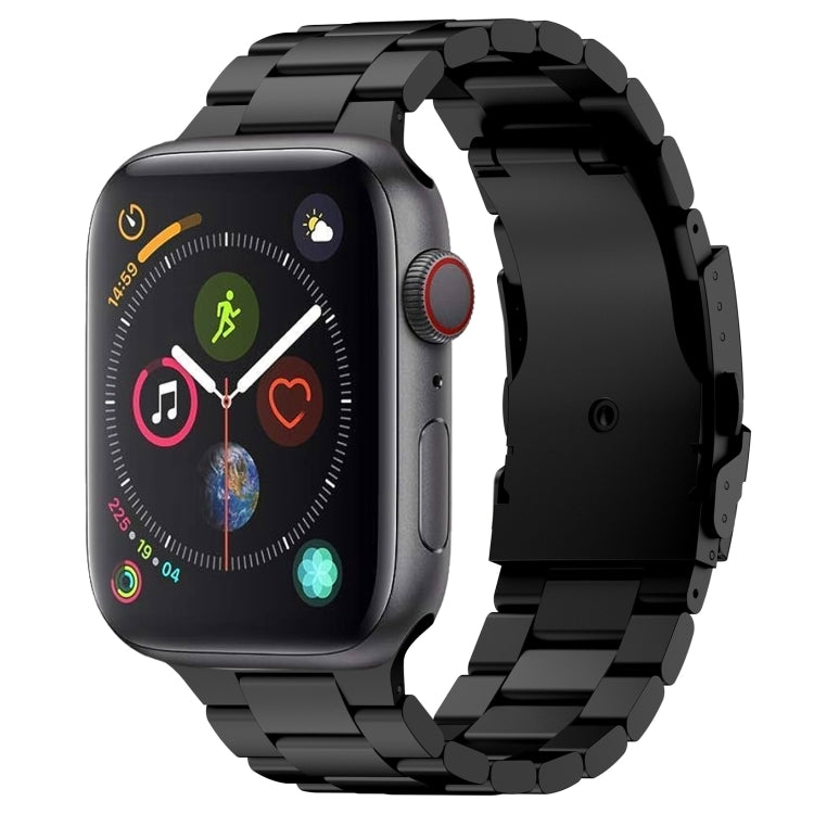 For Apple Watch Series 4 44mm Three Beads Titanium Alloy Metal Watch Band(Black) - free shipping - PMc TechLife - Order now!